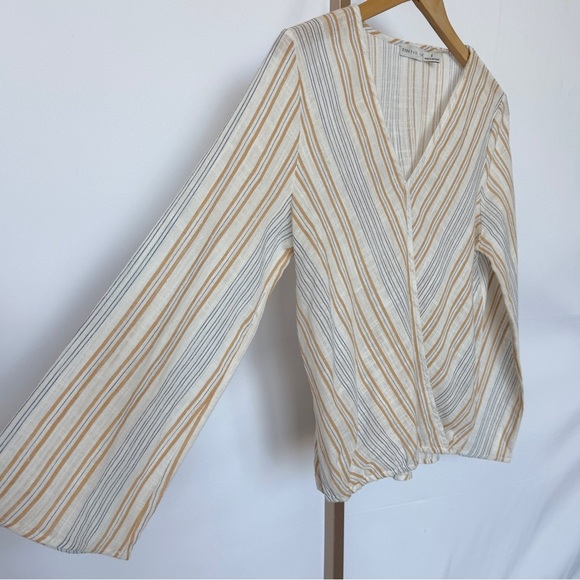 Paper + Crane Women's Striped V-Neck Long Sleeve Blouse Size S Multicolor - Picture 7 of 11